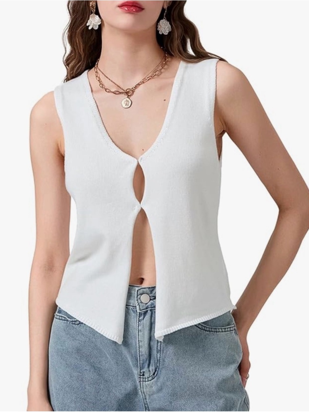 White Women's Knit Tank/Vest